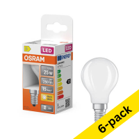 Osram E14 LED matte ball bulb 1.8W (25W) | 2700K (6-pack) LOS01902