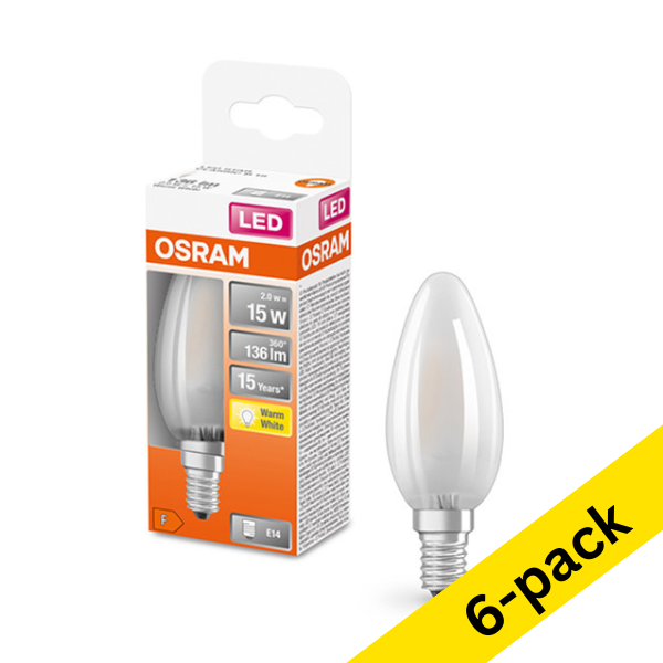 Osram E14 LED matte candle bulb 1.5W (15W) (6-pack) LOS00149 - 1