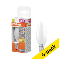 Osram E14 LED matte candle bulb 1.8W (25W) | 2700K (6-pack) LOS01864