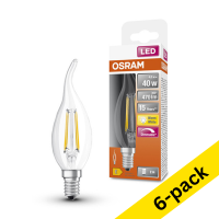 Osram E14 dimmable decorative clear filament candle bulb 4W (40W) (6-pack)  LOS00129