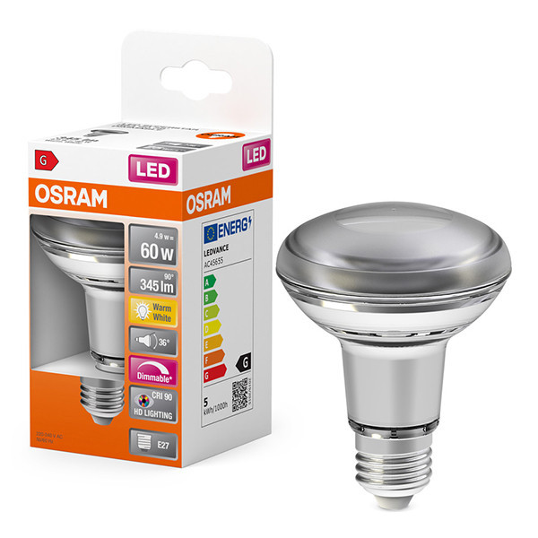 Osram E27 LED Reflector R63 dimmable bulb 4.9W (60W) | 2700K LOS01351 - 1