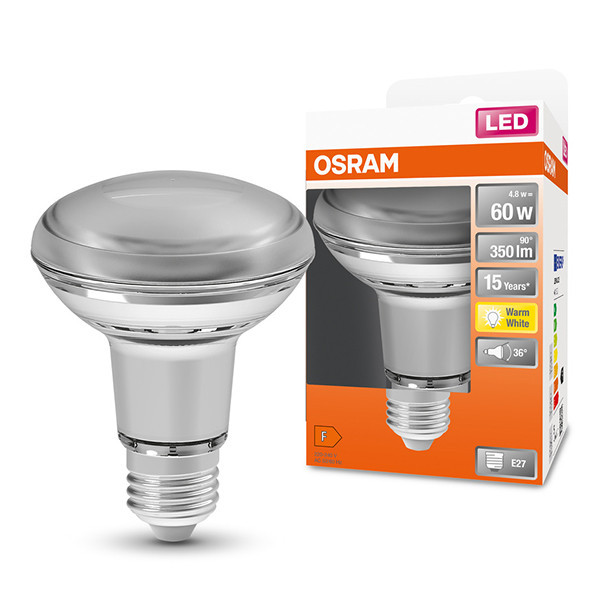 Osram E27 LED Reflector R80 bulb 4.8W (60W) | 2700K LOS01371 - 1