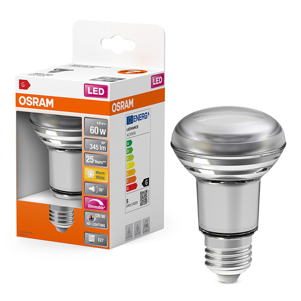 Osram E27 LED Reflector R80 dimmable bulb 4.9W (60W) | 2700K LOS01353 - 1
