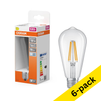 Osram E27 LED clear filament Edison bulb 5.9W (60W) | 4000K (6-pack)