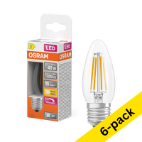 Osram E27 LED dimmable clear filament candle bulb 3.4W (40W) | 2700K (6-pack) LOS02131