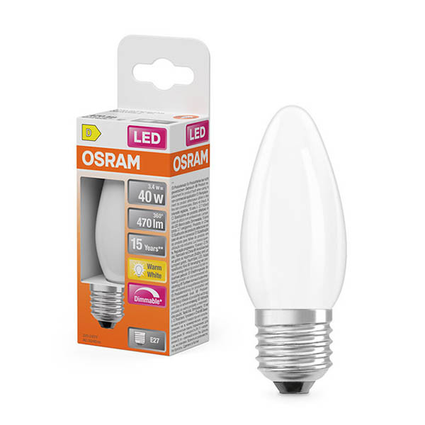 Osram E27 LED dimmable matte candle bulb 3.4W (40W) | 2700K LOS02132 - 1