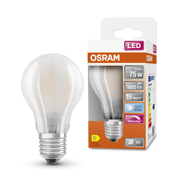 Osram E27 LED dimmable matte pear bulb 7.5W (75W) | 4000K LOS00050 - 1