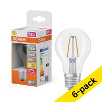 Osram E27 LED dimmable pear filament bulb 1.8W (25W) | 2700K (6-pack) LOS01806