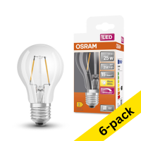 Osram E27 LED dimmable pear filament bulb 2.2W (25W) (6-pack)  LOS00025