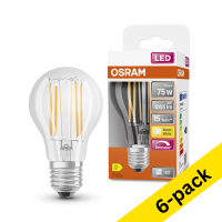 Osram E27 LED dimmable pear filament bulb 7.5W (75W) (6-pack)  LOS00031