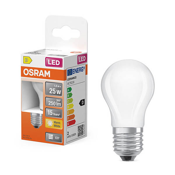 Osram E27 LED matte ball bulb 1.8W (25W) | 2700K LOS01899 - 1
