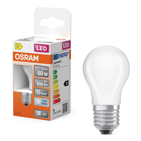 Osram E27 LED matte ball bulb 5.9W (60W) | 4000K LOS01261 - 1