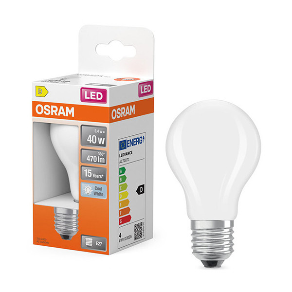 Osram E27 LED matte pear bulb 3.4W (40W) | 4000K LOS01837 - 1