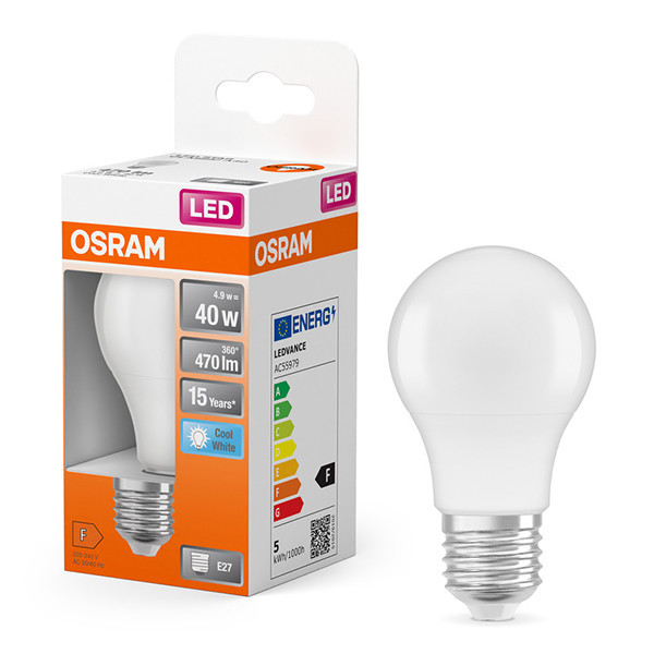 Osram E27 LED matte pear bulb 4.9W (40W) | 4000K LOS01145 - 1
