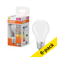 Osram E27 LED matte pear bulb 5.9W (60W) | 2700K (6-pack)