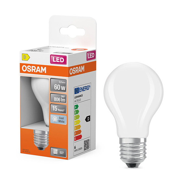 Osram E27 LED matte pear bulb 5.9W (60W) | 4000K LOS01841 - 1