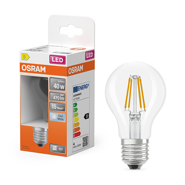 Osram E27 LED pear filament bulb 3.4W (40W) | 4000K LOS01825 - 1