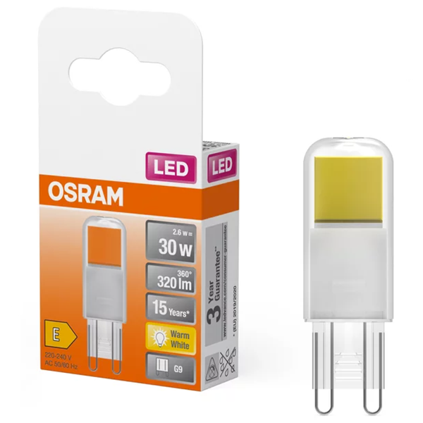 Osram G9 LED clear capsule 2.6W (30W) | 2700K LOS01117 - 1