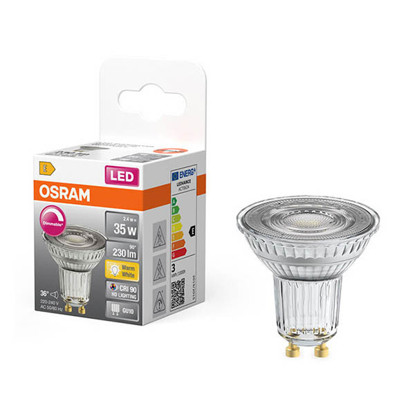 Osram GU10 LED dimmable glass spotlight 2.4W (35W) | 2700K LOS01917 - 1