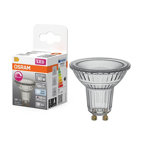 Osram GU10 LED dimmable glass spotlight 6.9W (51W) | 4000K LOS02186 - 1