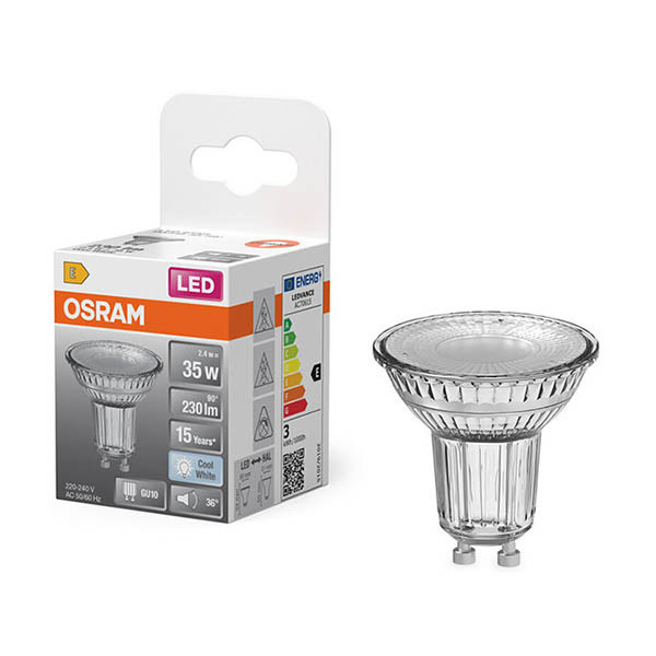Osram GU10 LED glass spotlight 2.4W (35W) | 4000K LOS01939 - 1