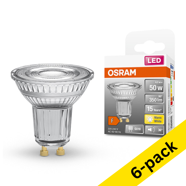 Osram GU10 LED spotlight 4.3W (50W) | 2700K (6-pack) LOS00283 - 1