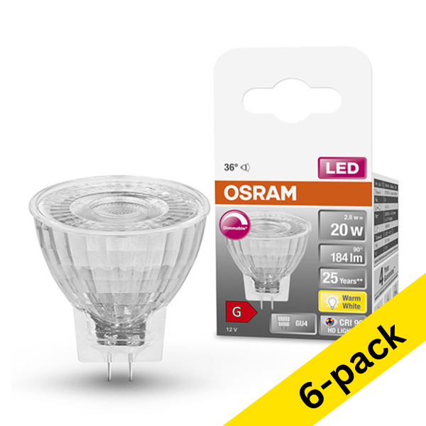 Osram GU4 LED dimmable spotlight 2.8W (20W) (6-pack) LOS00299 - 1