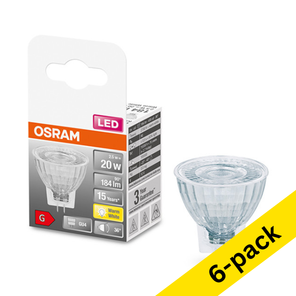 Osram GU4 LED non-dimmable spotlight 2.5W (20W) (6-pack) LOS00303 - 1