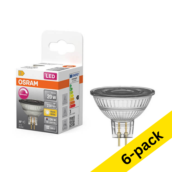 Osram GU5.3 LED dimmable spotlight 2.2W (20W) | 2700K (6-pack) LOS01930 - 1