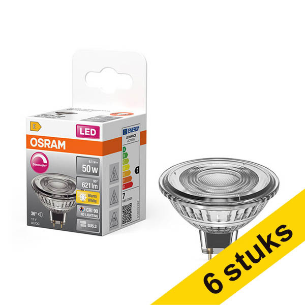 Osram GU5.3 LED dimmable spotlight 6.1W (50W) | 2700K (6-pack) LOS01936 - 1