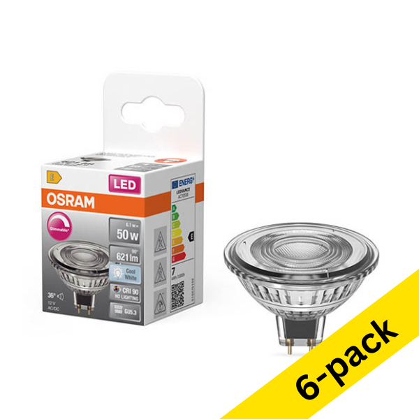 Osram GU5.3 LED dimmable spotlight 6.1W (50W) | 4000K (6-pack) LOS02189 - 1