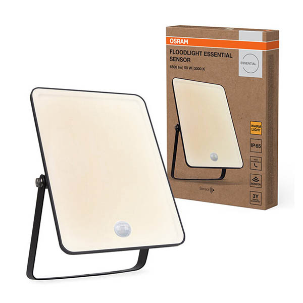Osram Ledvance Essential black floodlight with sensor 50W | 3000K | 4250 lumens | IP65 LOS02067 - 1