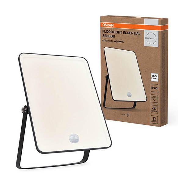 Osram Ledvance Essential black floodlight with sensor 50W | 4000K | 4500 lumens | IP65 LOS02068 - 1