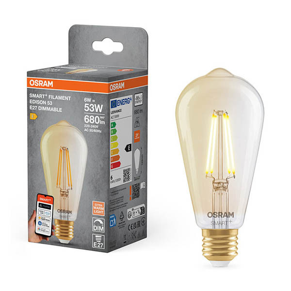 Osram Ledvance Smart E27 gold Edison WiFi bulb 6W | 2400K LOS02004 - 1