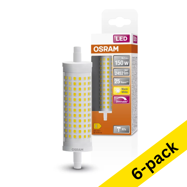 Osram R7S LED dimmable bar lamp 18.2W (150W) (6-pack) LOS00351 - 1