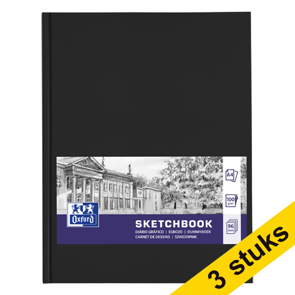 Oxford A4 hardcover sketchbook (96 sheets) (3-pack) 260276 - 1