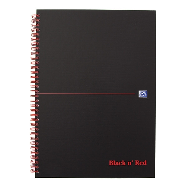 Oxford Black 'n Red A4 lined spiral block, 90g, 70 sheets 400047608 260010 - 1
