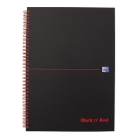 Oxford Black 'n Red A4 lined spiral block, 90g, 70 sheets 400047608 260010