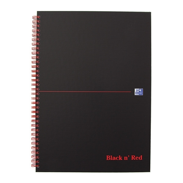 Oxford Black n' Red A4 squared spiral block (70-sheets) 400047609 260011 - 1