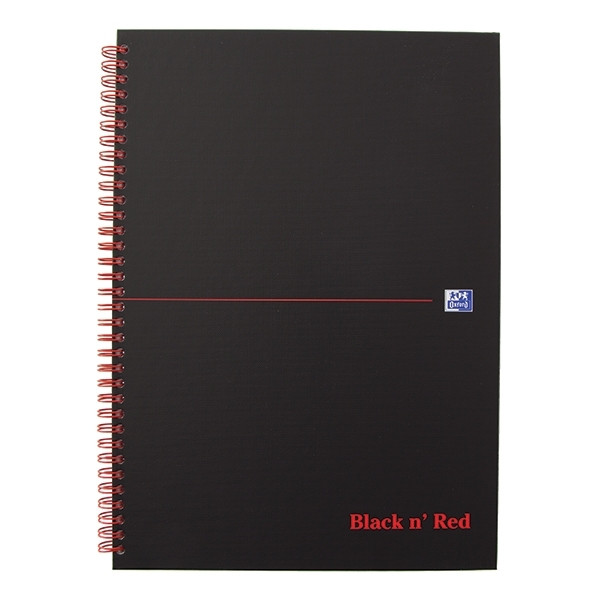 Oxford Black 'n Red A5 cardboard spiral lined block, 70 sheets 400047651 260012 - 1