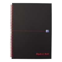 Oxford Black 'n Red A5 cardboard spiral lined block, 70 sheets 400047651 260012