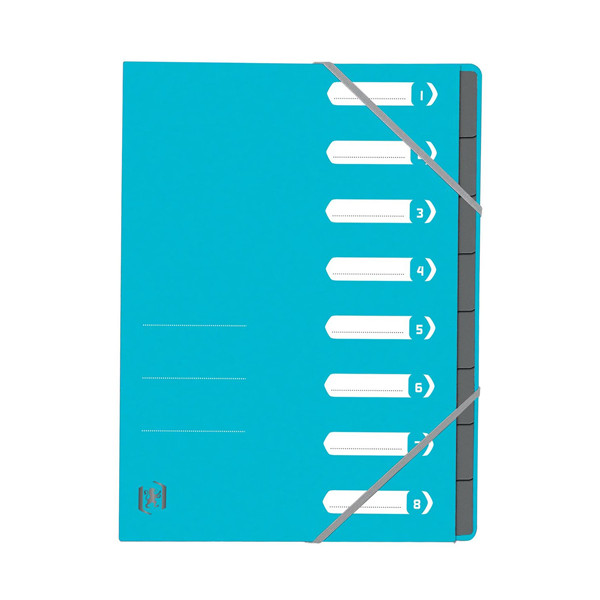 Cardboard tabs 1-8 (8 tabs) sorting folder | A4 | Oxford Top File+ light blue 260122 - 1