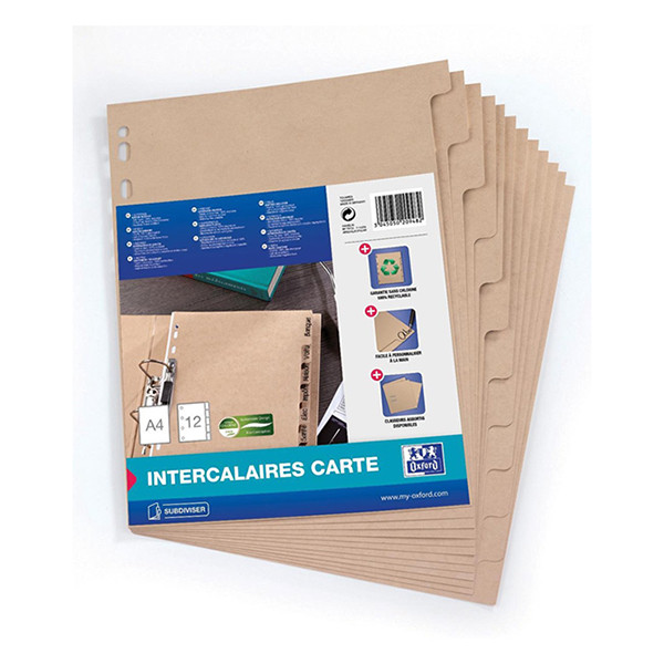 Cardboard tabs (12 beige tabs) | A4, 11-hole | Oxford Touareg 260322 - 4