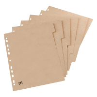 Cardboard tabs (6 beige tabs) | A4, 11-hole | Oxford Touareg 260324