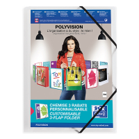 Elastic folder A4 | transparent customisable | Oxford PolyVision 237586