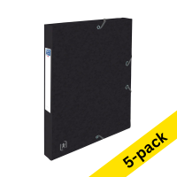Elasticated folder 25mm (200 sheets) | Oxford Top File+ black | 5-pack