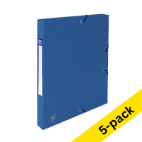 Elasticated folder 25mm (200 sheets) | Oxford Top File+ blue | 5-pack