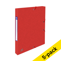 Elasticated folder 25mm (200 sheets) | Oxford Top File+ red | 5-pack