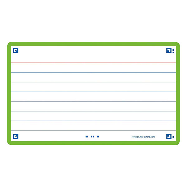 Flashcards (A7, green) | lined | Oxford | 80-pack 260196 - 1