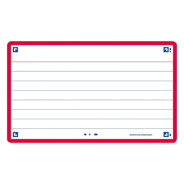 Flashcards (A7, red) | lined | Oxford | 80-pack 260201 - 1